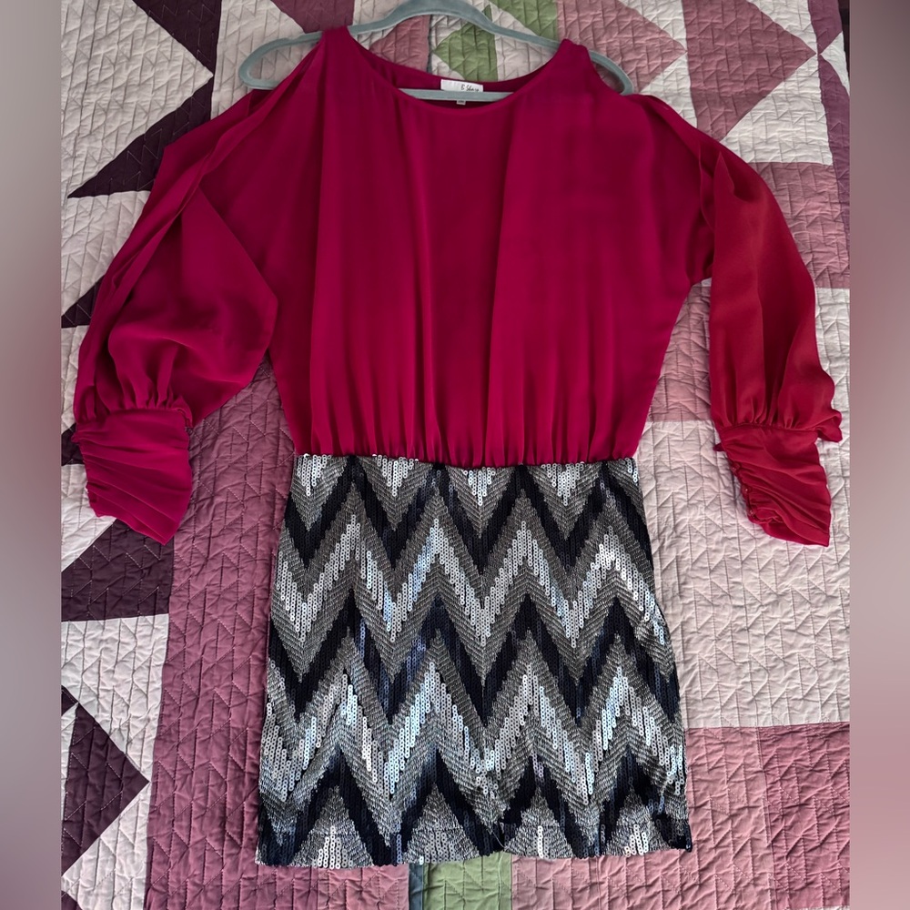 Red & sequin dress